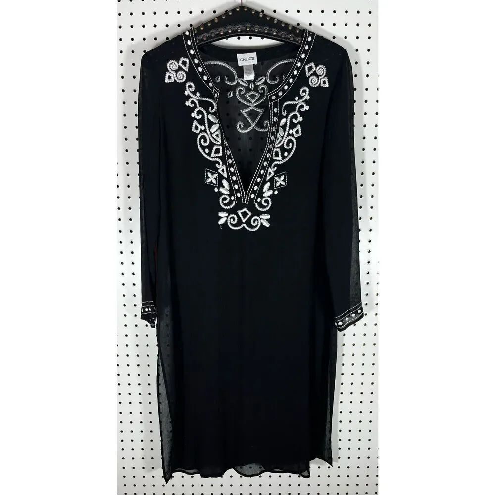 Chicos silk cover up tunic size 0